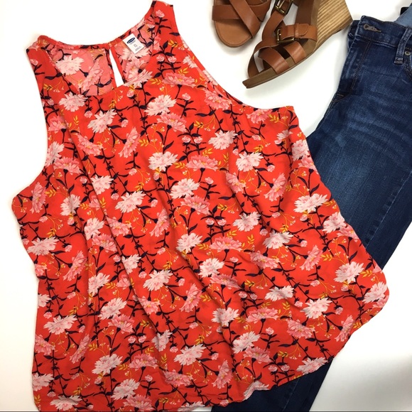 Old Navy Tops - Old Navy Orange Floral Tank Top
